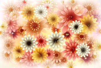 Beautiful flowers background illustration
