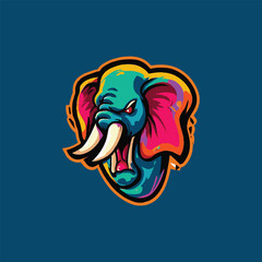 Elephant mascot logo design 