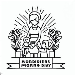  celebrating happy Mother's day with arms holding each other and be surrounded by carnation flowers