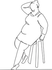 fat woman model posing
