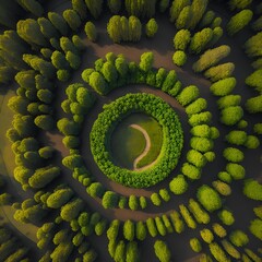 Bizarre forest in a circular landscape