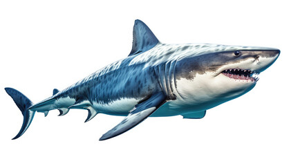 Photo of a Great Shark isolated on a white background