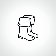 Long boots line icon. Long boots outline icon.