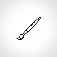 Paint brush line icon. artistic paint brush outline icon.