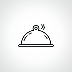 Food cloche linear icon. restaurant cloche line icon.