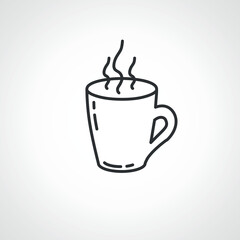 Cup of coffee icon. Cup of hot drink linear icon