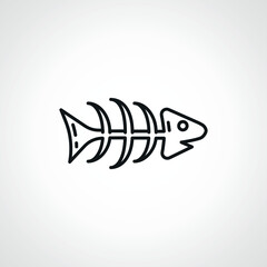 Fish bone line icon. Fish bone linear icon.