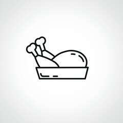 fried chicken line icon. fried chicken linear icon
