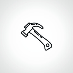 Hammer line icon, repair hammer linear icon.