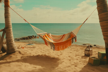 hammock on the beach made with generative ai