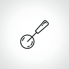 Roller knife line icon. pizza knife linear icon