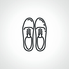 sneakers line icon. Running shoes outline icon.