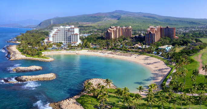 Kapolei, Hawaii on the west coast of Oahu, Hawaii, and its resorts and lagoons