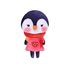 Cute penguin design for wall paper, fabric texture, clothing, background 