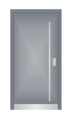 Grey outdoor door. vector illustration