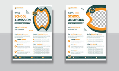 Creative professional and modern school flyer design, online school education admission flyer poster template, book cover, leaflet, poster, brochure template design