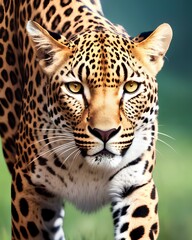 Leopard walking in its territory / Generative AI