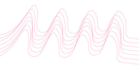 Abstract pink, wave lines on transparent background. wave modern stream transparent background. Abstract wave line for banner, template, wallpaper background with wave design. Vector illustration
