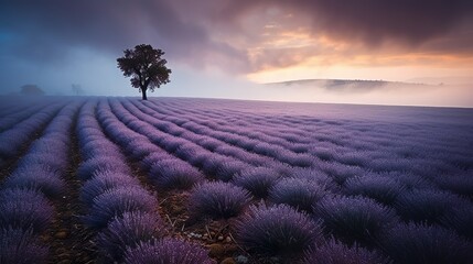 Lavender field made with Ai generative technology