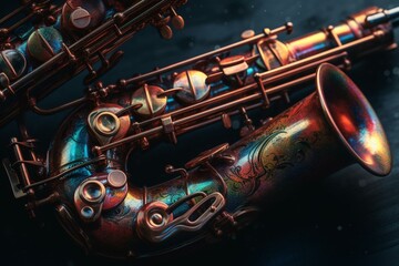 Painting of jazz instrument. Generative AI
