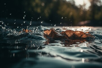 Obraz premium Bokeh-filled backgrounds of natural water scenes. Generative AI