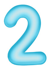 Numbers of blue metallic 3D