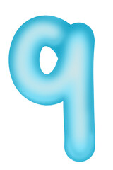 Numbers of blue metallic 3D