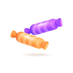 Party cracker icon 3d vector illustration. Carnival popper or candy for surprise birthday party in cartoon style isolated on white background. Anniversary, holiday, happiness concept