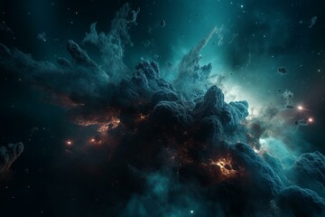 Naklejka na ściany i meble Starry nebula. Generative AI