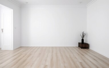 Empty white room. Generative AI technology.