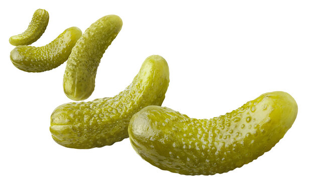 Flying marinated pickled cucumbers, cut out