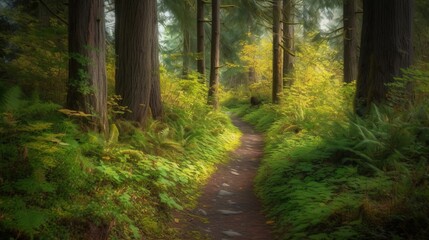 Forest path in the wilderness