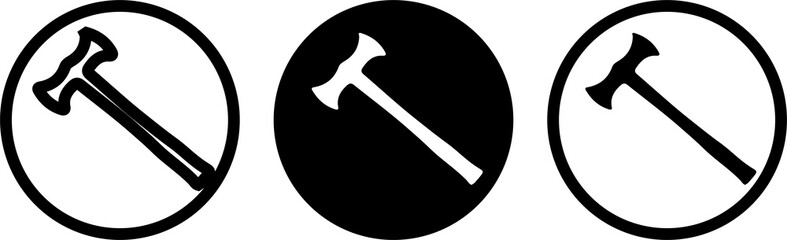 silhouette of battle ax icon