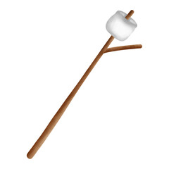 Watercolor Marshmallow on a Stick