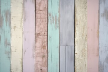 illustration, wood texture with pastel color planks, ai generative
