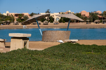 Beautiful beach area in El Gouna, Red Sea, Egypt, Africa