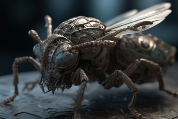 3d rendering of a masked insectoid creature. Generative AI