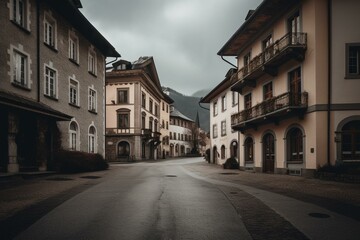 Fototapeta na wymiar Fulpmes, an Austrian town in Tyrol. Generative AI
