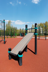 Outdoor gym for street workout. Outdoor sports complex for training