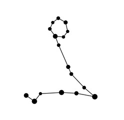 Vector isolated one single Pisces stars constellation map scheme colorless black and white contour line easy drawing  © MariMuz