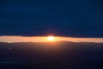 sunset over the mountains