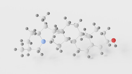 solanidine molecule 3d, molecular structure, ball and stick model, structural chemical formula poisonous steroidal alkaloid