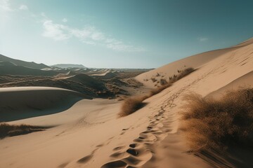 Fototapeta na wymiar National park with towering sand dunes. Generative AI