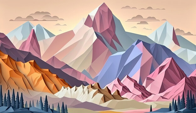 Low poly design style natural background