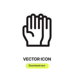 gloves icon vector. Linear style sign for mobile concept and web design. gloves symbol illustration. Pixel vector graphics - Vector. 