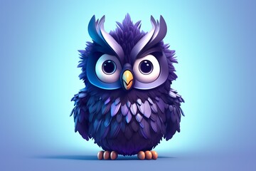 Cute adorable powerowl prototype with matching background.