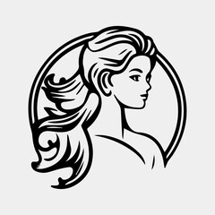 mermaid logo design with silhouette style. vector