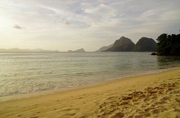 afternoon mood at a tropical beach on palawan island