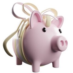 piggy bank isolated on white