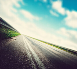 Autumn road background blur